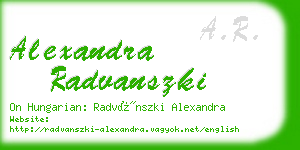 alexandra radvanszki business card